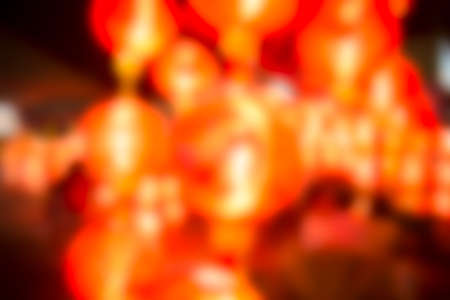 blurred red chinese lamp backgroundの写真素材