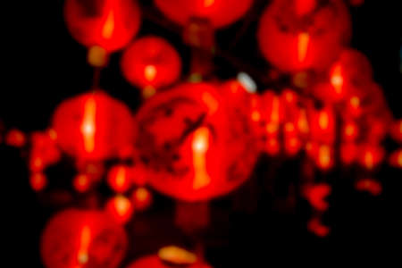 blurred red chinese lamp backgroundの写真素材