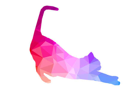 colorful polygon catの写真素材