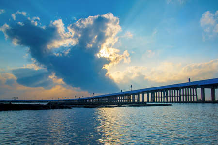 Chaloem Phrakiat 80 Phansa Bridge at phatthalungの写真素材