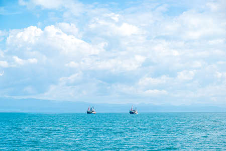 boat in the blue sea  at Thailand.の写真素材