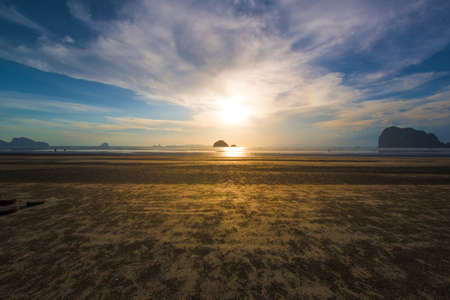 beautiful beach and sky in sunset at Trang,Thailand.の写真素材