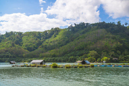fisherman village on the lake in morning.