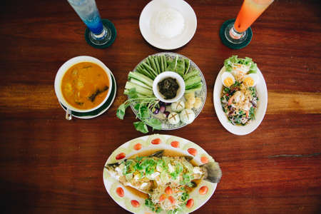 Southern of Thailand Food at Top View.の写真素材