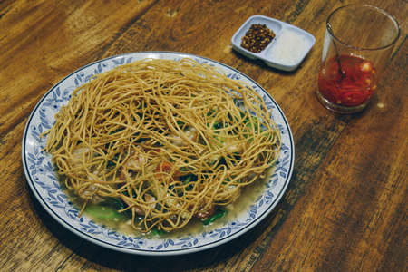 Noodles in Thick Gravy with Seafood.の写真素材