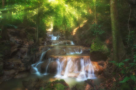 Dreammy waterfall with sunray.の写真素材