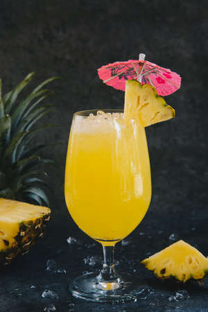 fresh pineapple juice on Loft backgroundの写真素材