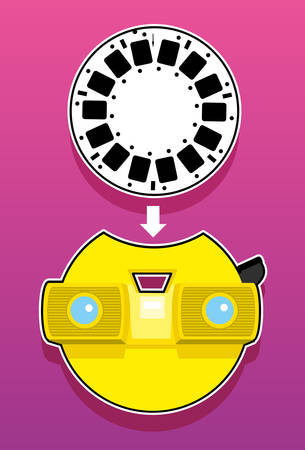 stereo 3d viewer with picture reelのイラスト素材