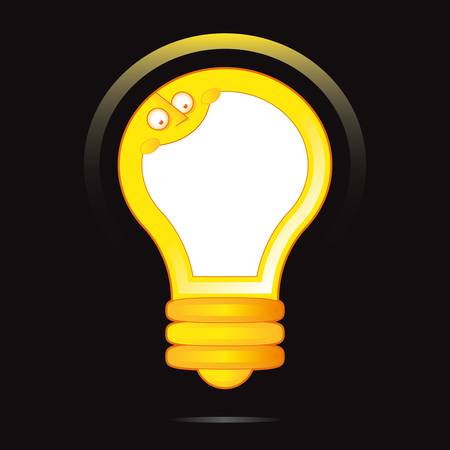 yellow light bulb characterのイラスト素材