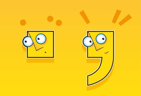 punctuation marks characters dot and commaのイラスト素材