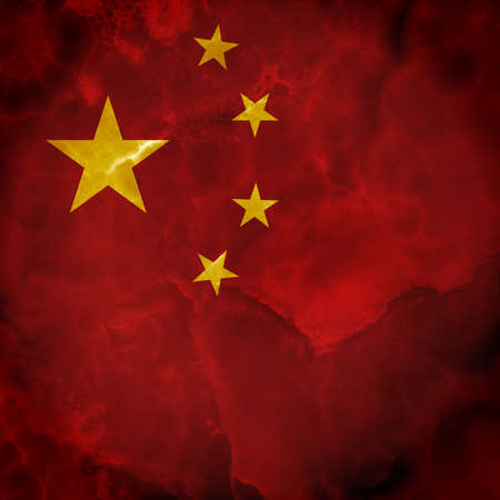 Chinese flag. Amazing stone texture with coloration.の写真素材