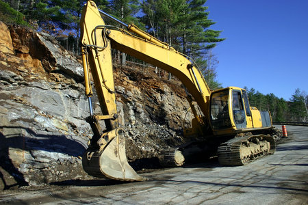 An Excavator is Used for Road Construction