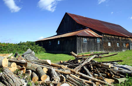 Big Barn with Rusted Tin Roofの写真素材