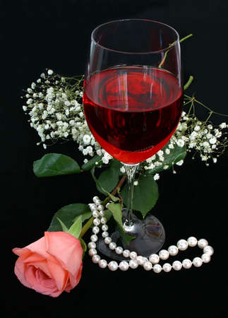 Romance, Wine and Pearlsの写真素材
