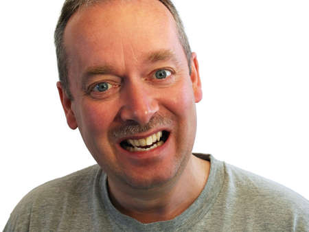 Man Wearing a t-shirt  is Smilingの写真素材