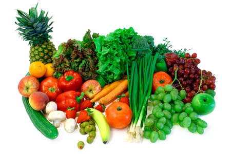 Vegetables and Fruits Arrangementの写真素材