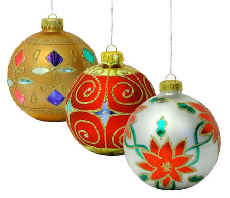 Three Christmas Ballsの写真素材