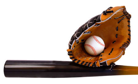 Baseball Bat, Ball and Gloveの写真素材