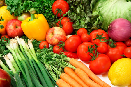 Colorful Vegetables and Fruitsの写真素材