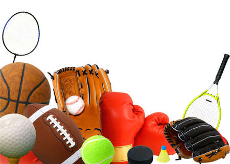This is an arrangement of several sport items.の写真素材