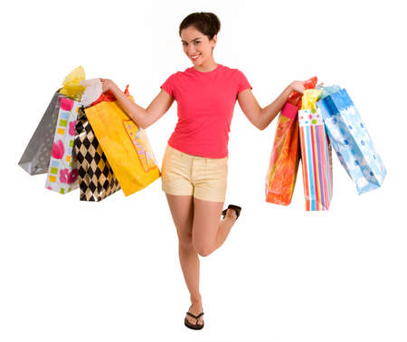 Young Woman on a Shopping Spreeの写真素材