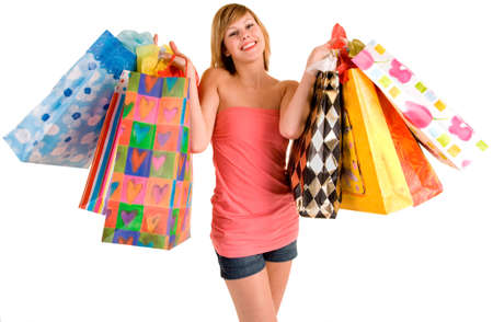 Young Woman on a Shopping Spreeの写真素材