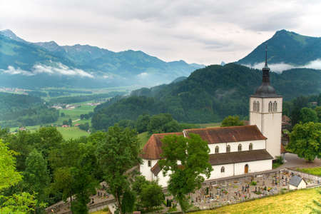 Church of Gruyères in the canton of Fribourg, Switzerlandの写真素材