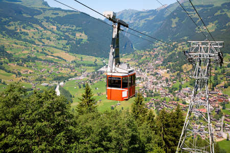 Cable Car in Grindelwald, Bern Canton, Switzerlandの写真素材