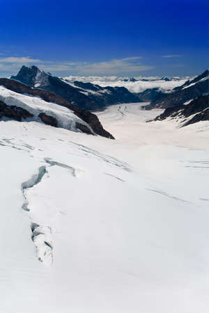 Aletsch Glacier in the Alps Switzerlandの写真素材