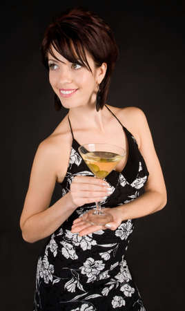 Attractive Woman Holding a Martiniの写真素材