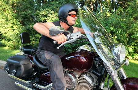 Man Riding Motorcycle