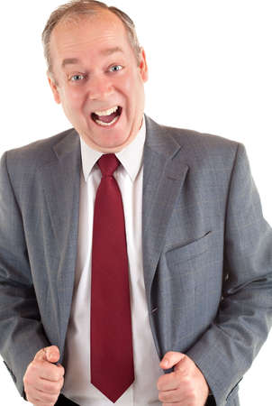 Businessman Happy about Somethingの写真素材
