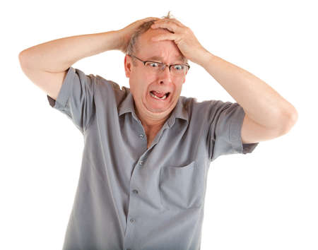 Man in Shock Just Got Very Bad Newsの写真素材