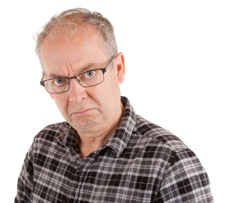 Man is dissatisfied about something.の写真素材