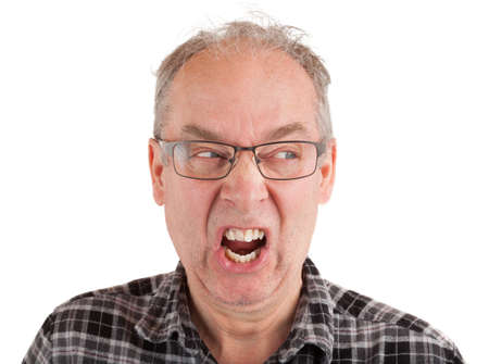 A man is furious about something.の写真素材