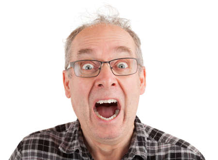 Man is panick-stricken about sometingの写真素材