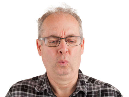 A man is mesmerized about somethingの写真素材