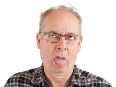 Man eated something offensiveの写真素材