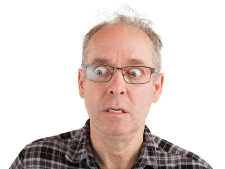Man is petrified about somethingの写真素材