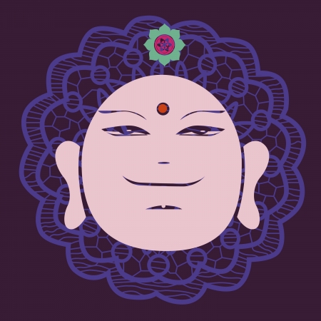 Buddah face printのイラスト素材