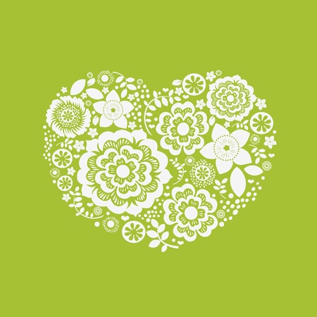 Ornamental floral heart with many quality detailsのイラスト素材