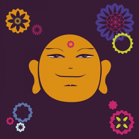 Buddah face printのイラスト素材
