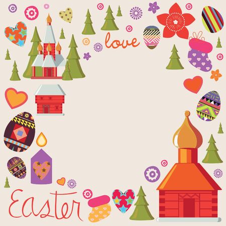 Vector easter design collection of qualitative art elementsのイラスト素材