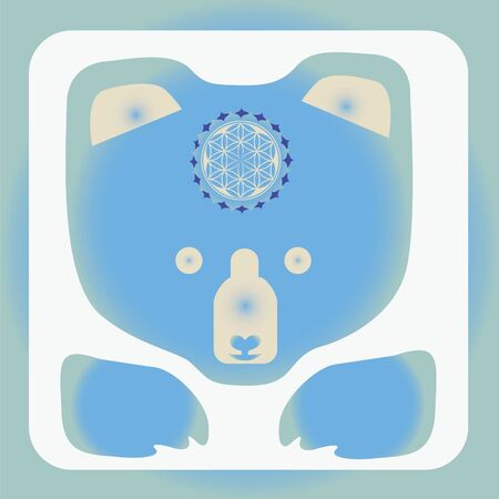 bear vector icon-design with mandalaのイラスト素材