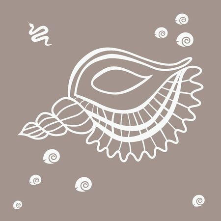Underwater  shells, stars and snakes vector illustration. のイラスト素材