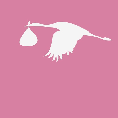 crane with a bag with newbornのイラスト素材