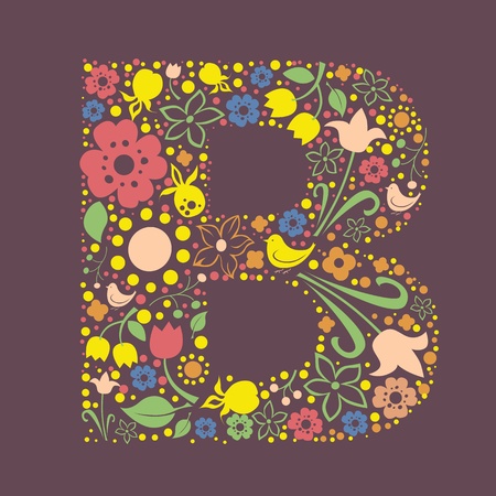 Ornamental floral letter Bのイラスト素材