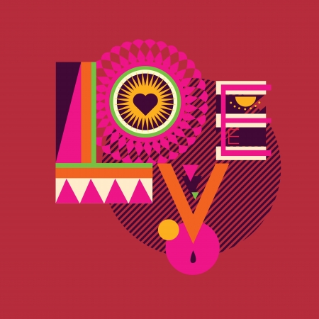 LOVE   art posterのイラスト素材