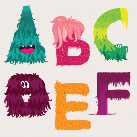 Cartoon ABCDEF letters charactersのイラスト素材