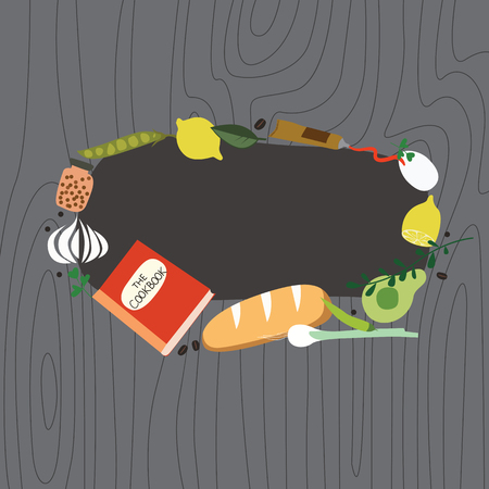 Recipe frame with cookbookのイラスト素材